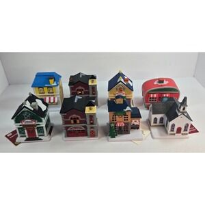 Cobblestone Christmas Village Miniatures Lot – New With Tags – Buildings Houses